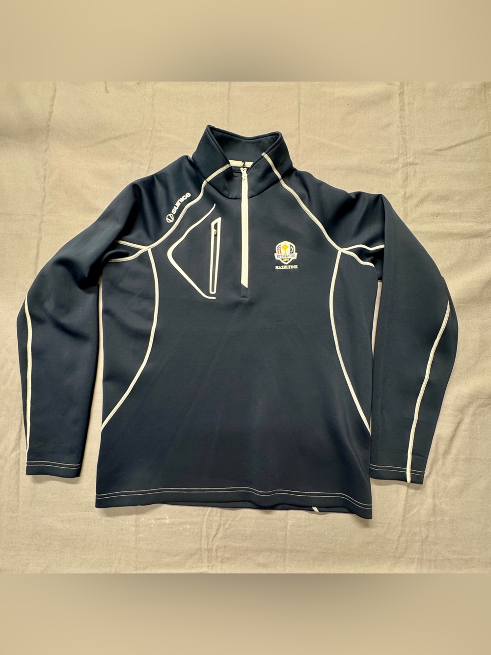 Sunice Golf Jacket Mens L 2016 Ryder Cup Hazeltine Blue Qt. Zip Pullover